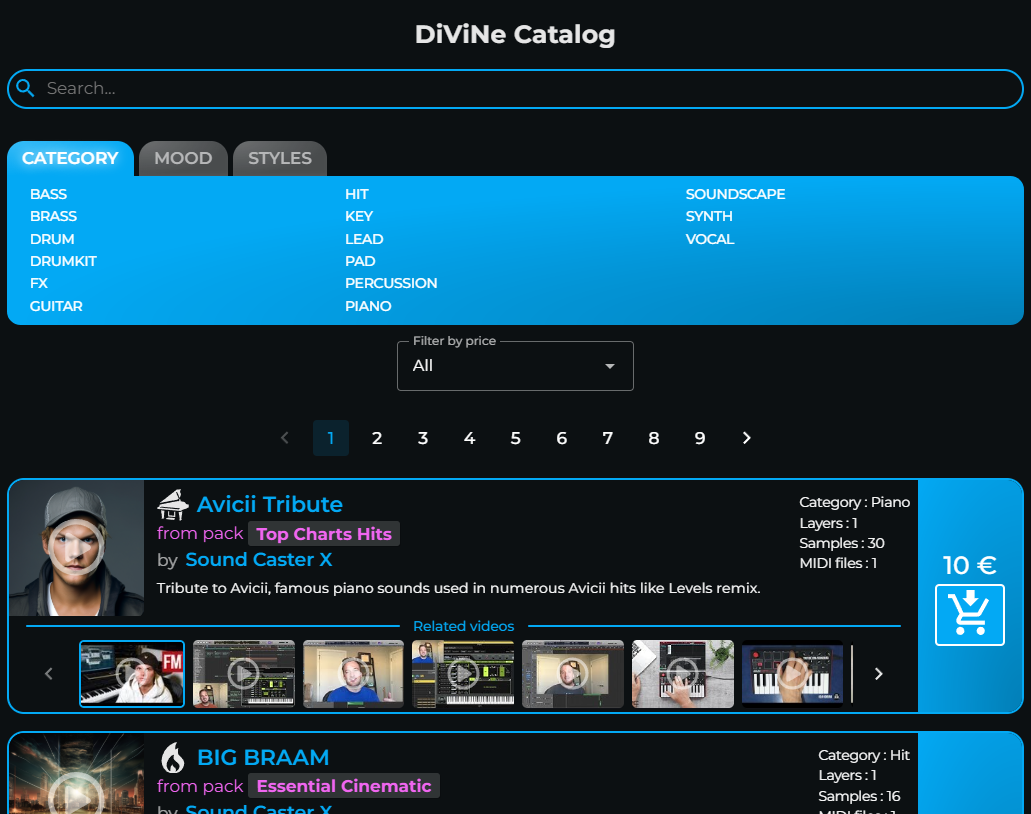 DiViNe Samples Search